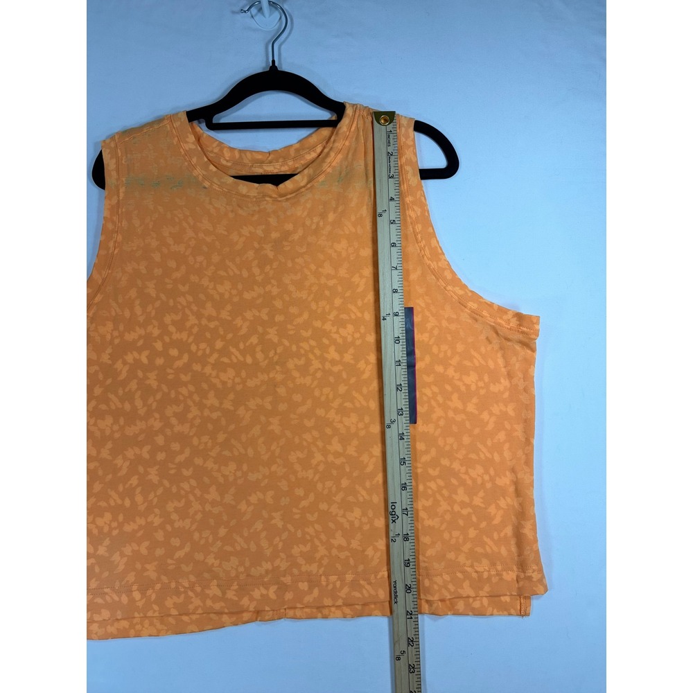 All in Motion Tank Top Women XXL Orange NEW Boxy Fit Sleeveless Floral Jacquard - Picture 5 of 6
